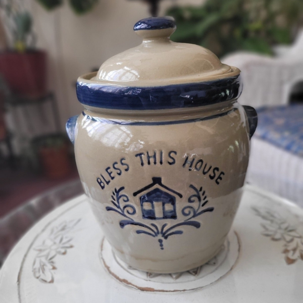 Vintage (very rare) Salt-Glaze Cookie Jar
